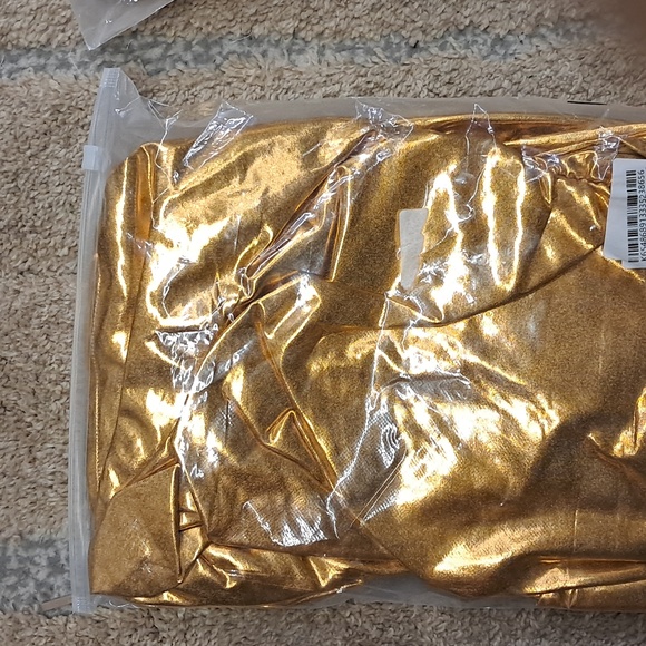 NWT Womens Xpluswear Elegant Gold Evening Gown - Picture 7 of 7